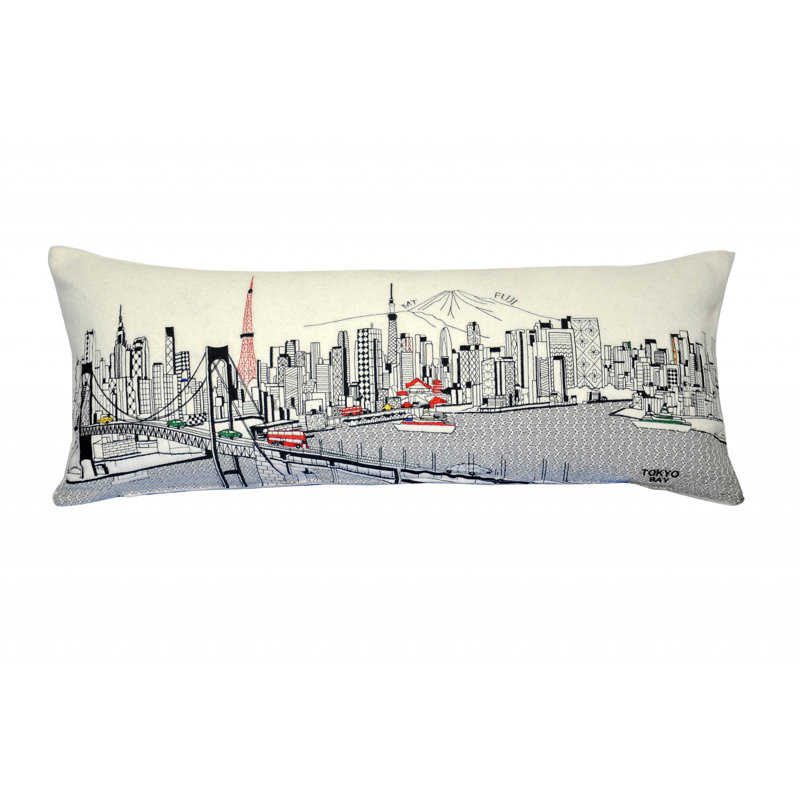 Coussin décoratif londonien, 14 po x 35 po, Crème