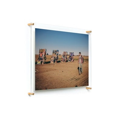 Clear UV-Grade Acrylic Modern Floating Picture Frame - Gold