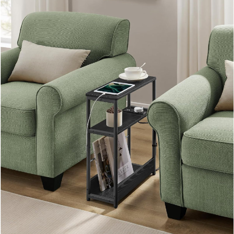 Antioch Floor Shelf End Table, Black, Black