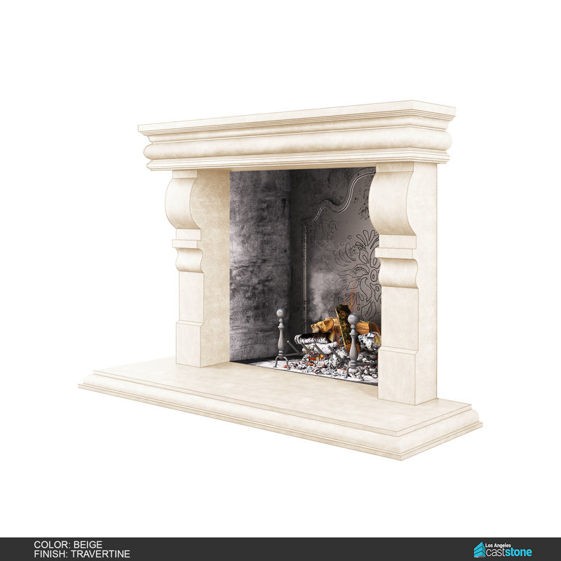 Hamilton Fireplace Surround, Travertine/Beige