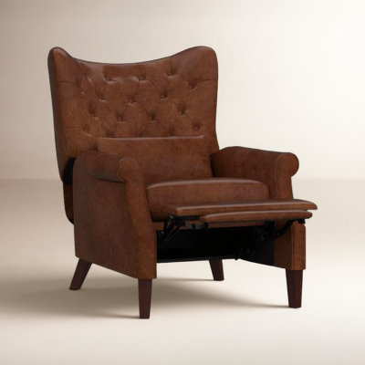 Stationary Rolled Arm Wingback Recliner