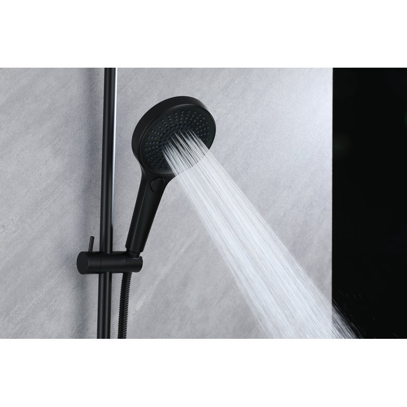 Matte Black Adjustable Wall Mounted Handheld Shower Faucet Set