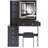 37" Middle Size Left Bedside Cabinet Vanity Table + Cushioned Stool Dresser Set, 2 AC+2 USB Socket, Hair Dryer Stand, Large Touch Control LED Sliding Mirror, 3-Color Switch, EPA, GCC, UL Certificate-1773228989