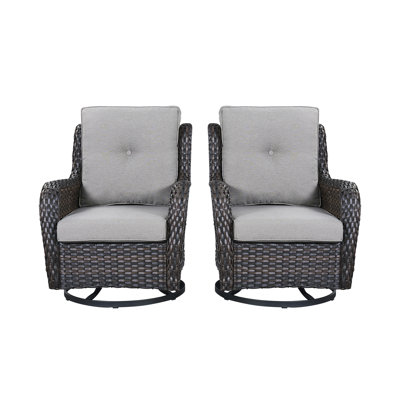 Swivel and sliding wicker patio chairs