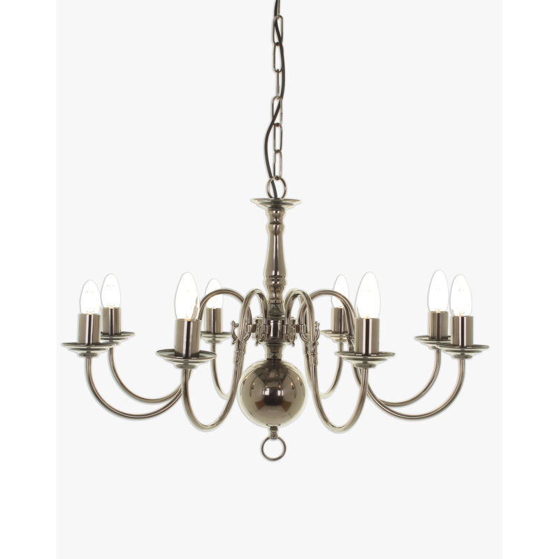 Roosevelt 8 - Light Geometric Chandelier, Polished Brass