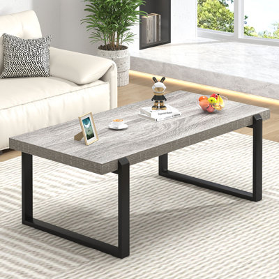 Hulste 44" Minimalist Coffee Table, Light Grey
