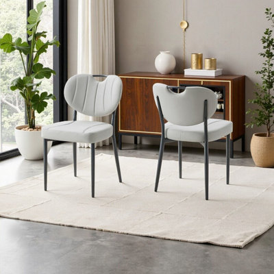 Ensemble de 2 chaises rembourrées de qualité supérieure avec rembourrage en éponge haute résilience