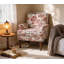 Chaise d'appoint, fauteuil floral, garniture cloutée-131276215