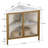 Kempst Corner End Table Shelf, 3-Tier Display Shelves with Protection Door, Metal Frame Storage Cabinet Org-1064448468