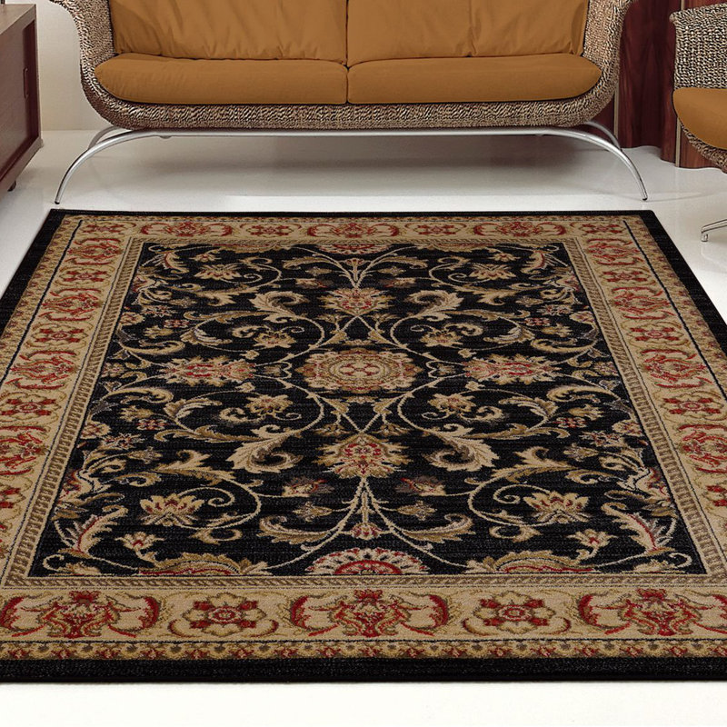 Tapis oriental noir Elbridge, Rectangle 3 pi 9 po x 5 pi 5 po