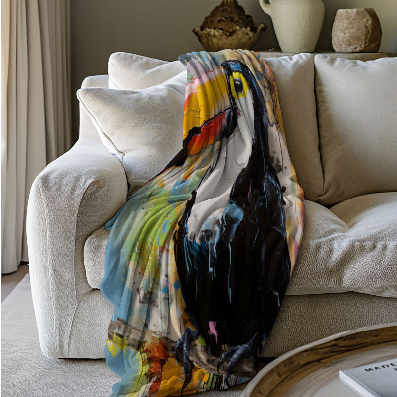 Fauna Cubism - 1 Piece Premium Sherpa Blanket, Twin