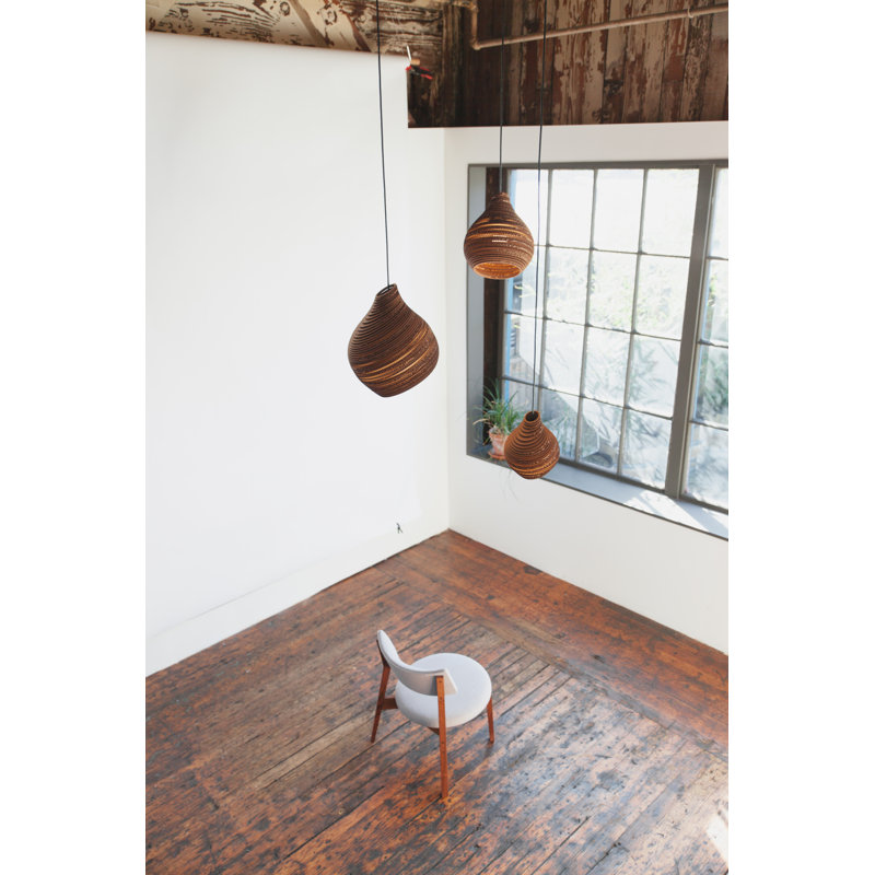 Scraplights Organic Hive Recycled Cardboard Pendant Light, Natural, 18" H x 15" W x 15" D