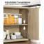 Buffet 50 po avec rangement, armoire de rangement cannelée, armoire d'appoint avec 4 portes pour la cuisine, le vestibule, la salle à manger, le salon, le chêne 