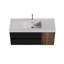 Meuble-lavabo mural 48 po avec lavabo et tiroirs noirs doux pour salle de bain moderne, sans drain ni robinet, pré-assemblé