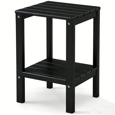 23.5" HDPE 2-Tier Outdoor Sidetable