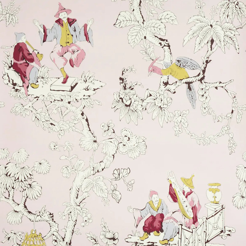 Papier peint Chinoiserie Moderne, Rose