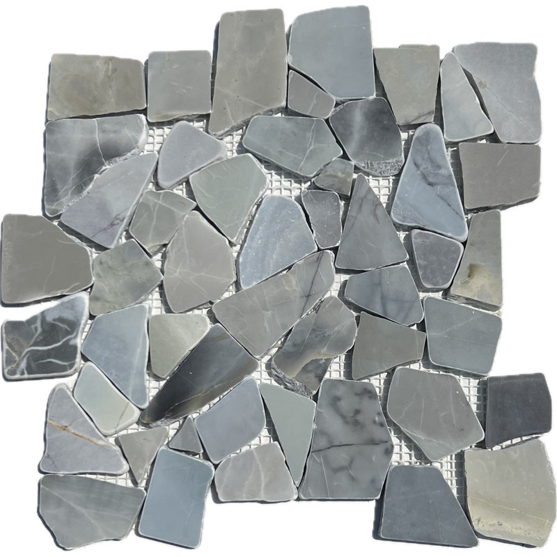 Oyster Blue/Gray Natural Stone Flat Pebble Mosaic Wall & Floor Tile