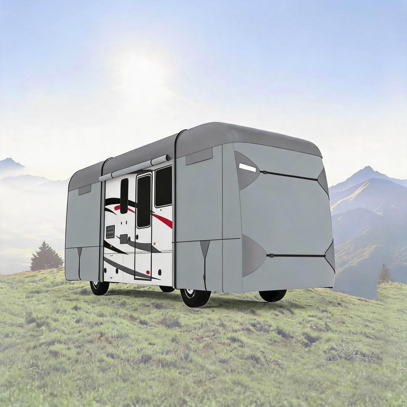 7-Layer Heavy-Duty RV/Travel Trailer Cover - Waterproof, Breathable Non-Woven - UV & Particle Protection, Weather-Resistant for Outdoor Storage/Parking