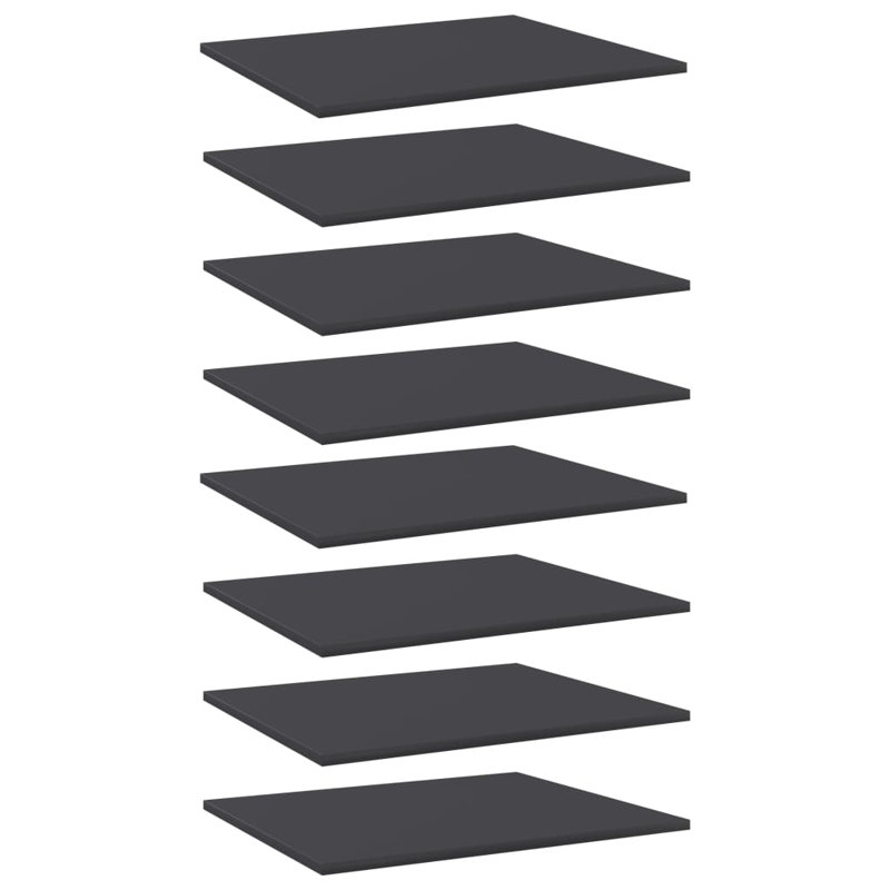 Ensemble de 8 tablettes murales flottantes minimalistes en bois d'ingénierie gris