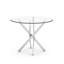 Round Glass Top Metal Base Dining Table-1020278272