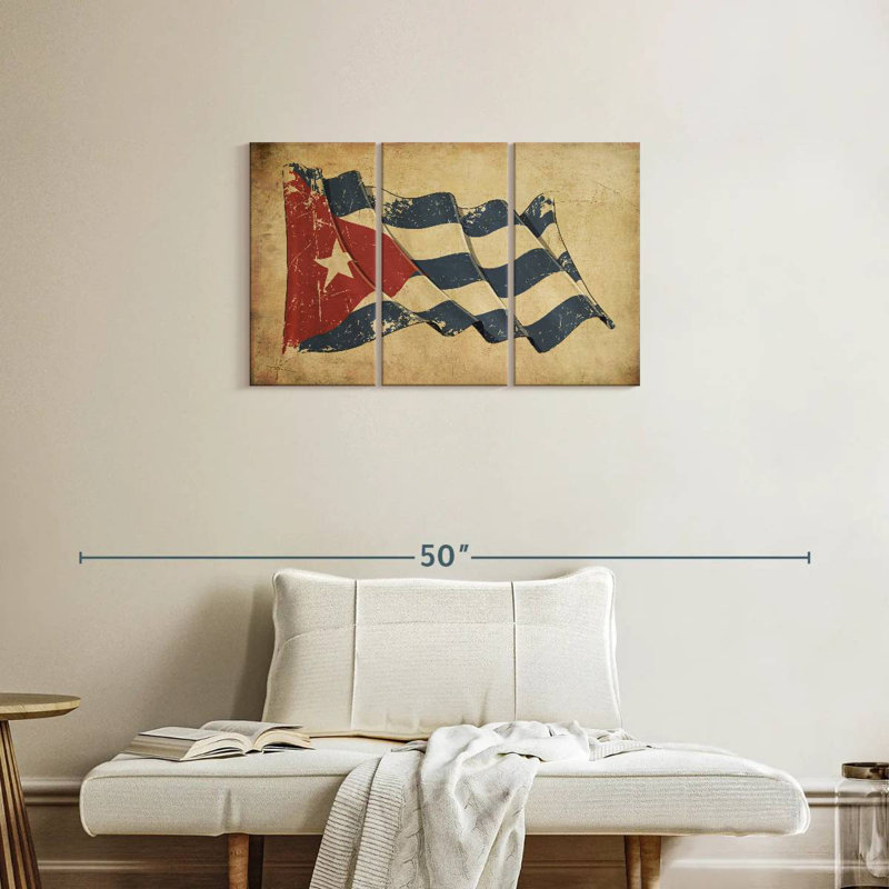 Drapeau cubain Borges, H 20 po x l 33 po