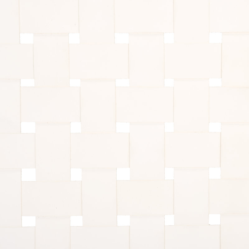 Banc en cuir tissé de 47 po Orin, Cadre chêne clair / cuir blanc cassé