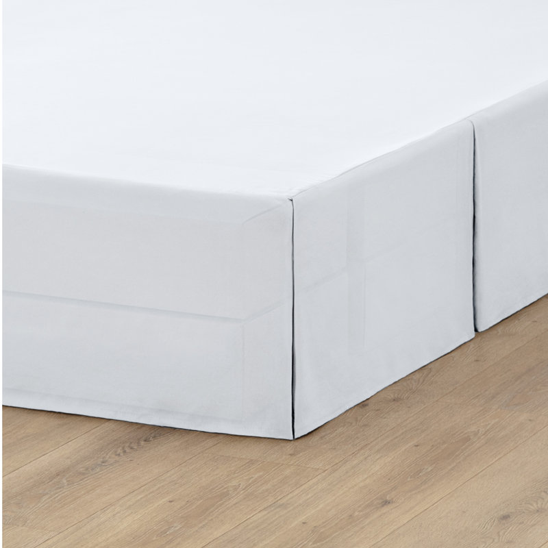 Jupe de lit plissée 15 po sur mesure, Grand, Blanc