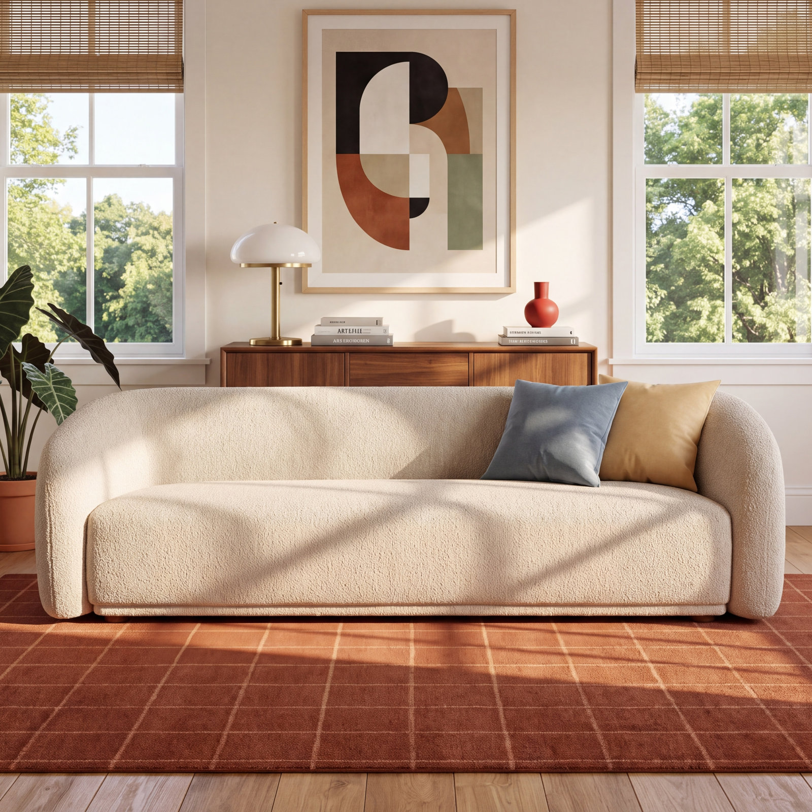 Penelope 90" Sofa, Natural Boucle