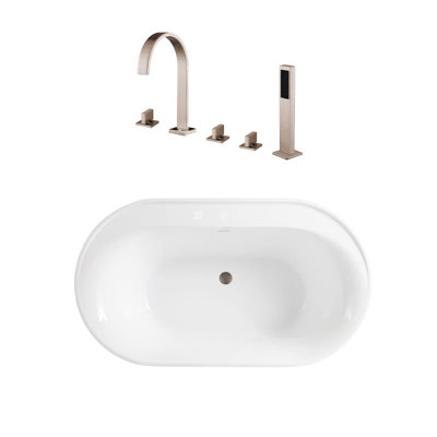 60'' x 32.5'' Freestanding Soaking Acrylic Bathtub