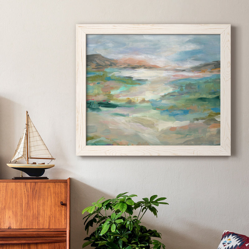 Vallée luxuriante - Peinture sur toile encadrée, H 20 po x l 17 po x P 1,5 po, Blanc