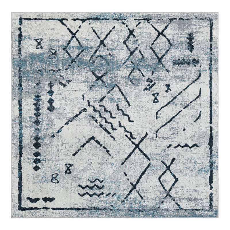 Eudora Geometric Indoor Rug, Square 5'3"