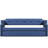 Twin Upholstered Daybed With Trundle, Blue - Linen Covered, Wood Slat Assembly Support, Bed-320622273