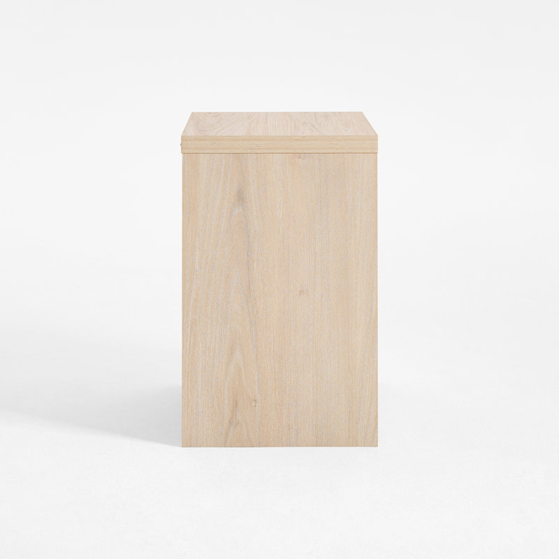 43cm W Manufactured Wood Bedside Table, Light Natural Oak