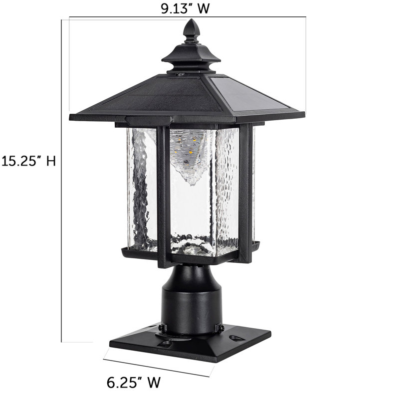 Credle Black 1 -Light 15.25" H Solar Powered Integrated LED Post and Pier Mount Light