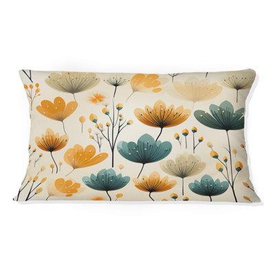 Élégance moderne danoise - coussin floral en polyester