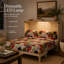 Lit escamotable en bois massif Tincuta avec matelas en mousse viscoélastique gélifiée de première qualité inclus, lampe de lecture à DEL, chargement USB, AUCUN ASSEMBLAGE REQUIS, PRÊT À UTILISER, grand, Provence-133741295-133741296