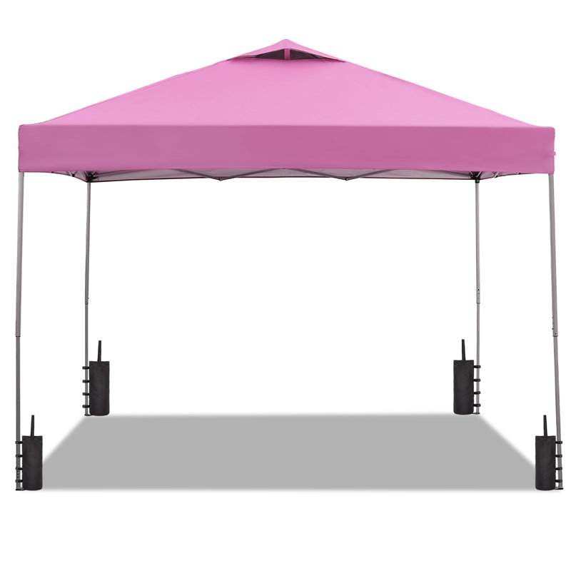 10 Ft. W x 10 Ft. D Metal Pop-up Canopy, Pink