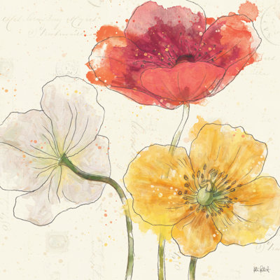" Painted Poppies V " by Katie Pertiet Painting Print
