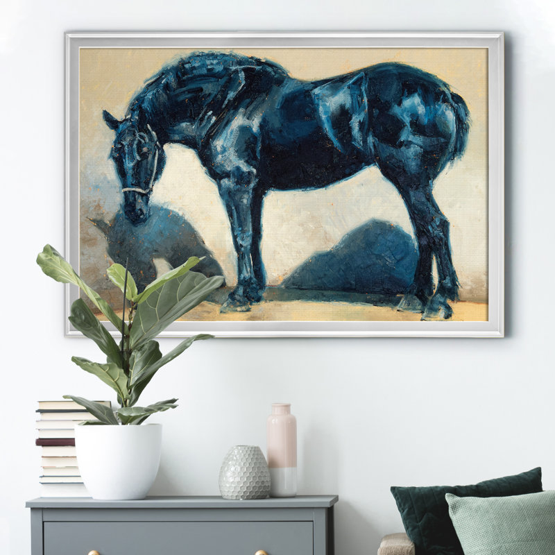 «Mood Indigo I», impression sur toile encadrée, Argent, H 30,5 po x l 42,5 po x P 1,5 po