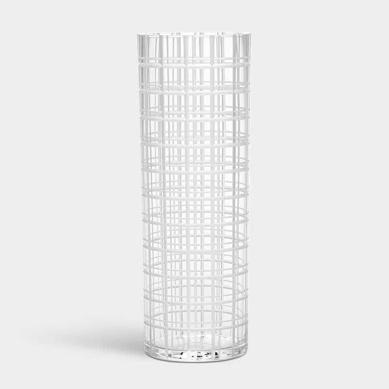 Vase de table Cut in Number Checker, H 13 po x l 4,65 po x P 4,65 po