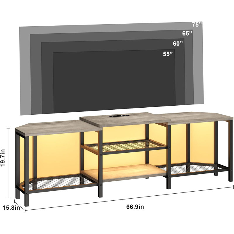 Unfinished TV Stand for TVs up to 75", Grey