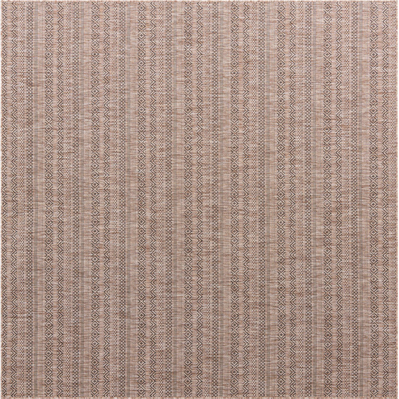 Tapis d'extérieur scintillant brun clair, Carré 7 pi 10 po