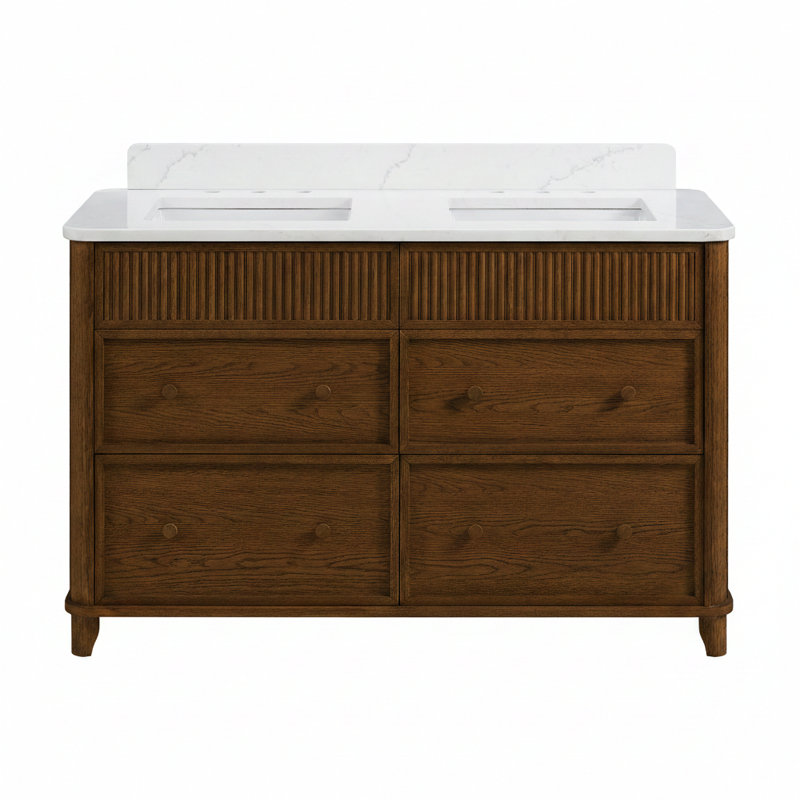 Kathryne 36" Bathroom Vanity In Natural Enhanced Oak, Enhanced Brown Oak, 54"