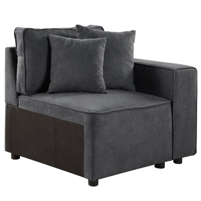 Fauteuil chic gris avec dossier stable et personnalisable