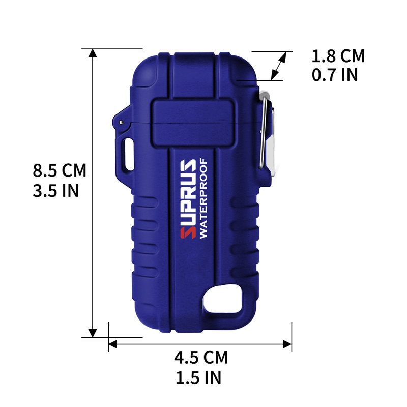 Briquet de survie imperméable, Bleu