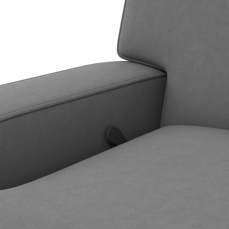 Fauteuil oscillant, inclinable et pivotant rembourré Abingdon, Velours gris foncé