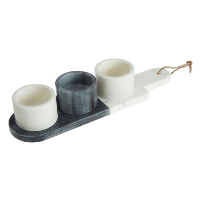 World Menagerie Slevin Marble Divided Serving Dish