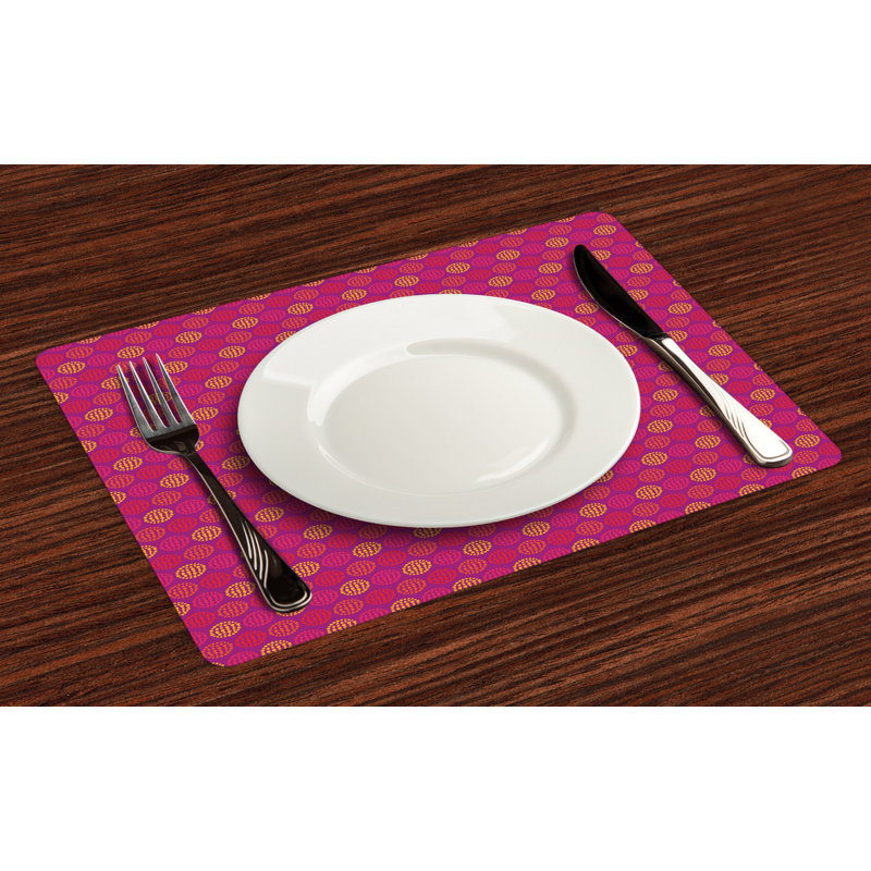 Polyester Polka Dots Rectangle Placemat