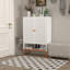 Armoire à chaussures à double porte Grid, trois compartiments réglables pour un rangement flexible, compartiment à langer creux suspendu, conception inférieure à 15 cm résistante à l'humidité-439511557