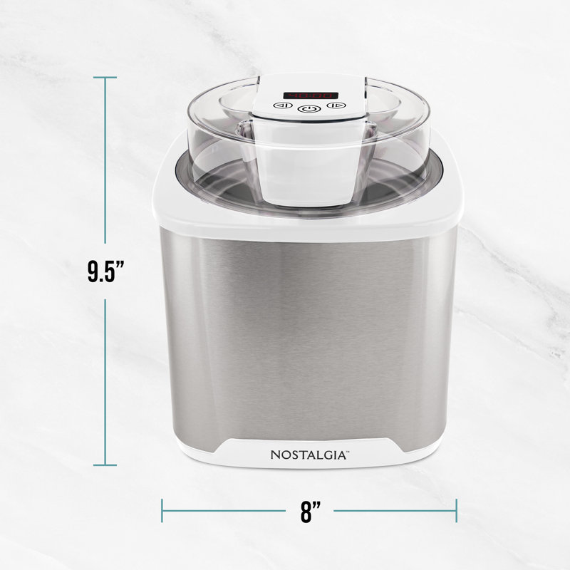 Aqua 2-quart Digital Ice Cream Maker, White